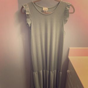 Caution to the Wind Ribbed Maxi Dress